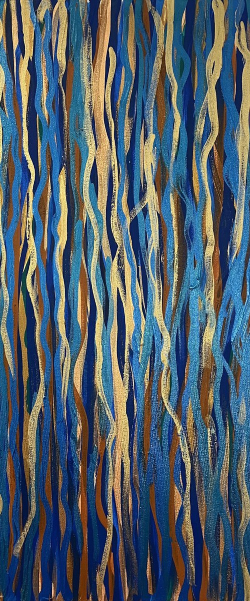 Hand-painted Blue Gold by Exclusive Arts