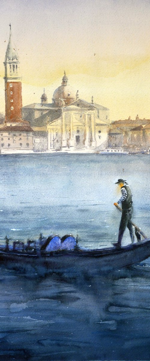 San Giorgio Maggiore  Venice Italy 53x35cm 2021 by Nenad Kojić watercolorist