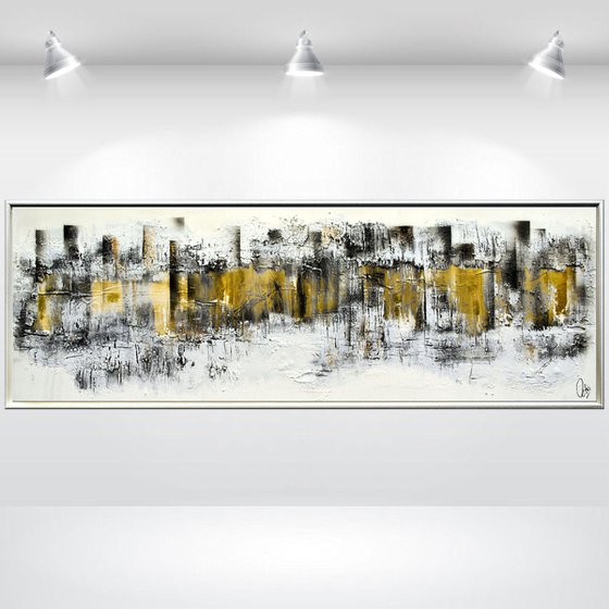 Golden Times  - Abstract Art - Acrylic Painting - Canvas Art - Framed Painting - Abstract Painting - Industrial Art