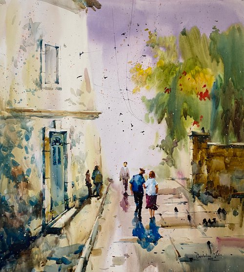 Watercolor “Lifetime  Love” perfect gift by Iulia Carchelan