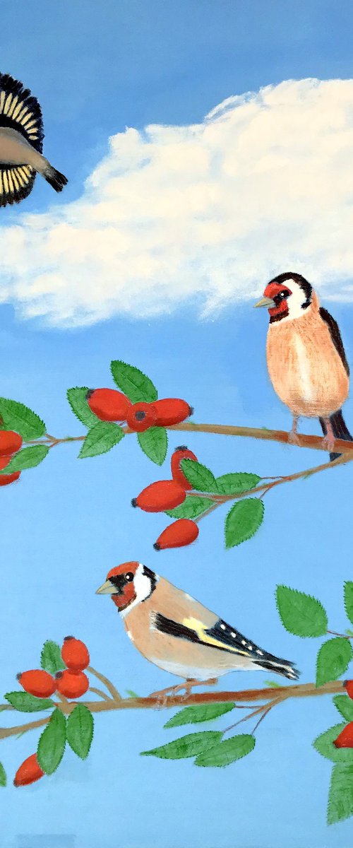 EUROPEAN GOLDFINCHES by Leslie Dannenberg