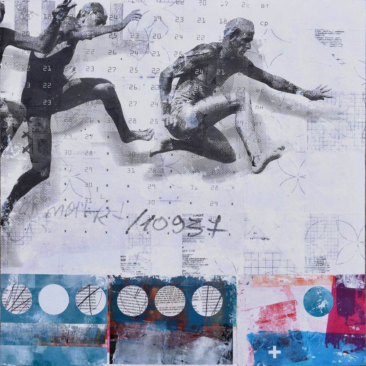 Landscape Collage By Manel Villalonga, 24 X 24", 249 Jump, Original Artwork