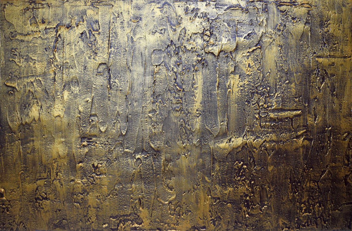 Abstract Painting By Stuart Wright, 36 X 24", Gold Abstract Painting, Original Artwork