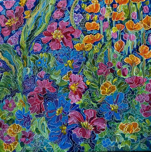 Delphine -Subterranean Floral by Colette Baumback