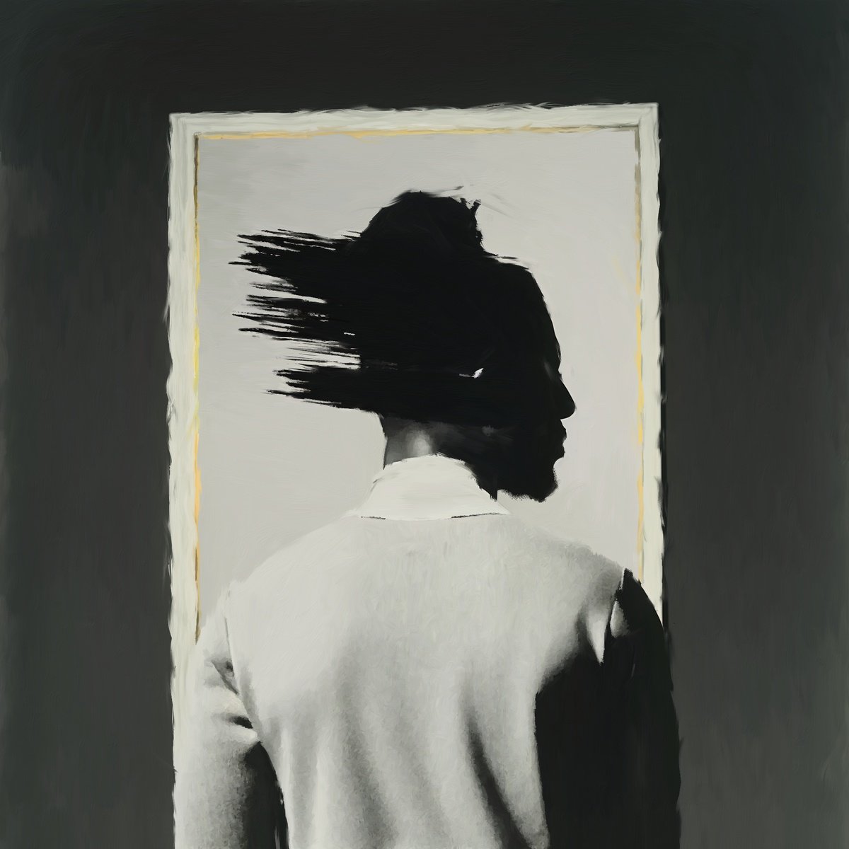 Expressive Portrait Acrylic Painting By Anzhelika Klimina, 20 X 20, Male Portrait N9, Original Artwork