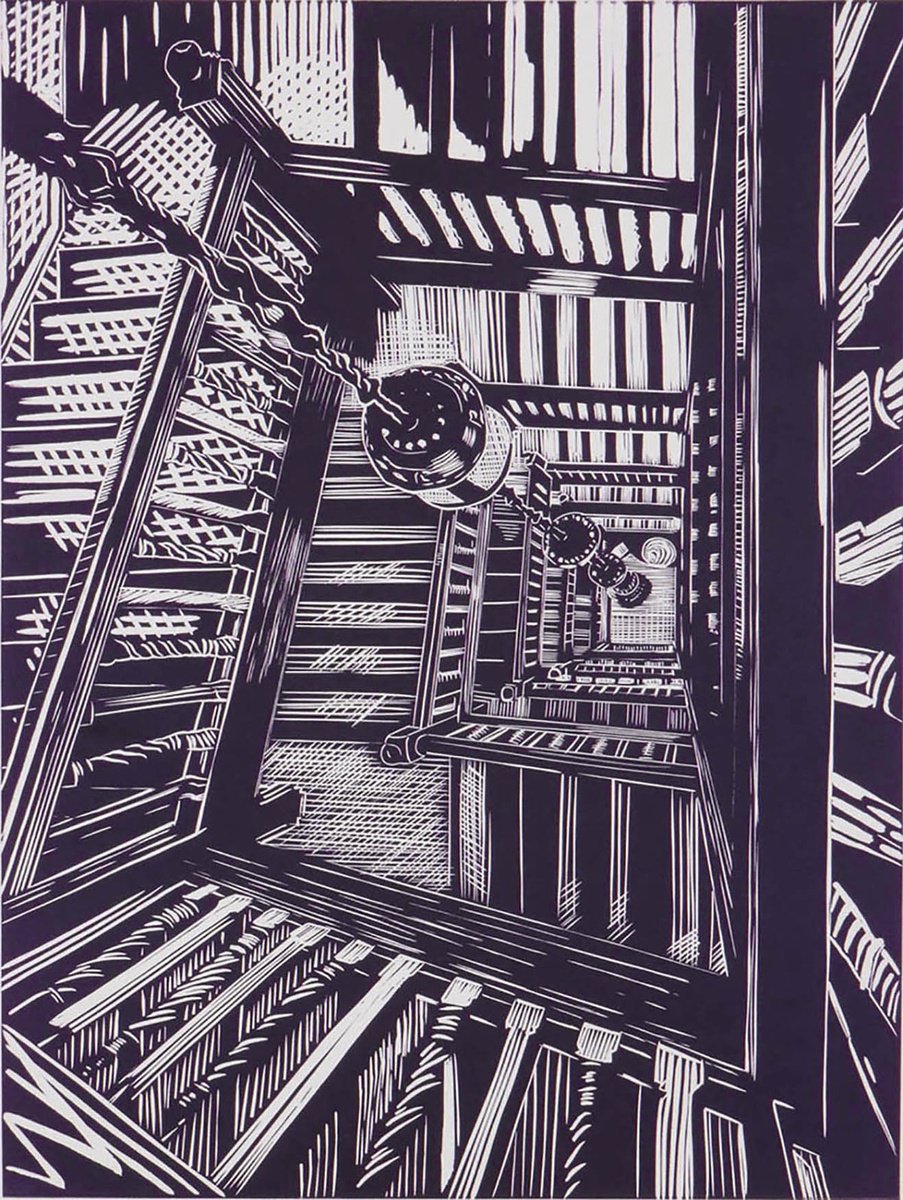 Photorealistic Cityscapes Linocut By Helen Boden, 15 X 19, Liberty View, Original Artwork