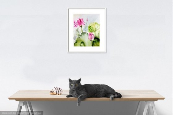 Waterlilies Lotus Painting Limited Edition Print