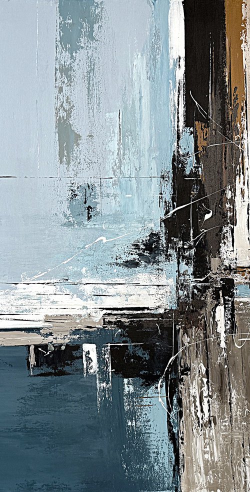 Ochre Divide in Blue and Stone by Tatiana Malinovscaia