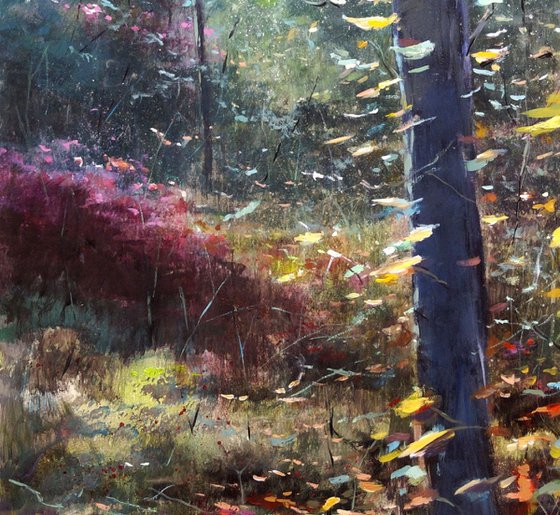 FOREST COLORS. Large painting 90x120cm