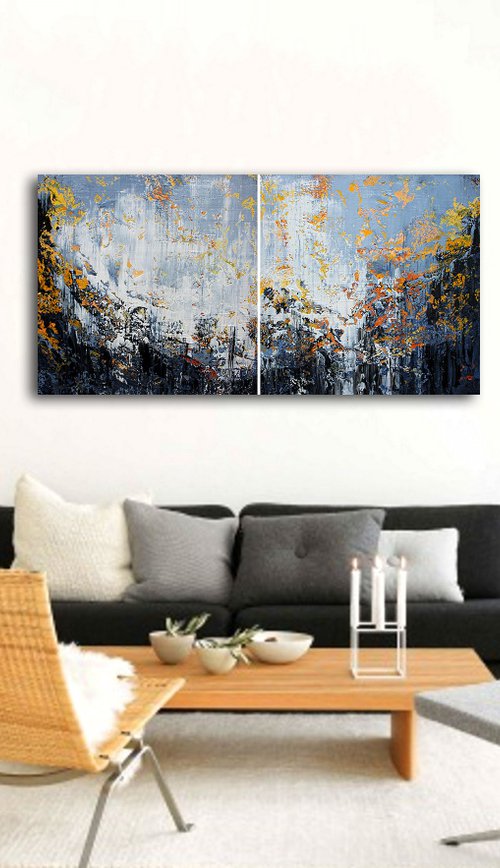180x90cm. / Abstract painting / Abstract 121 by Alex Senchenko