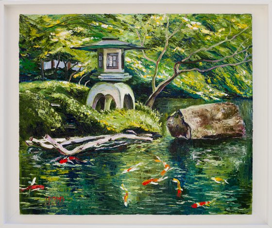 Koi Fish Pond FRAMED