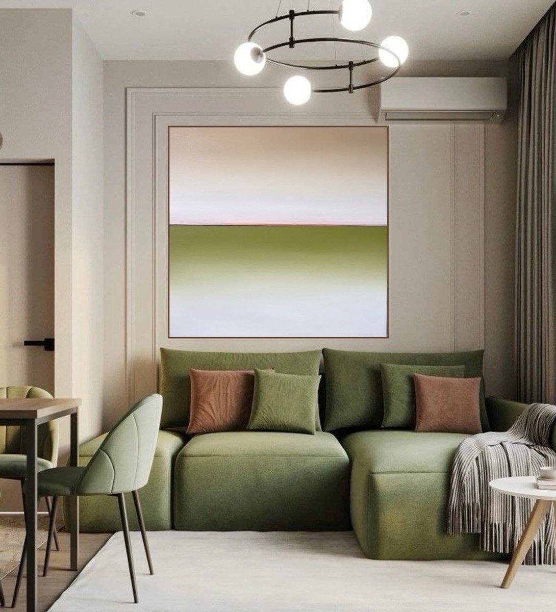 Surrealistic Landscape Oil Painting By Larissa Uvarova, 39 X 39", Horizon Of Emotions #110, Original Artwork