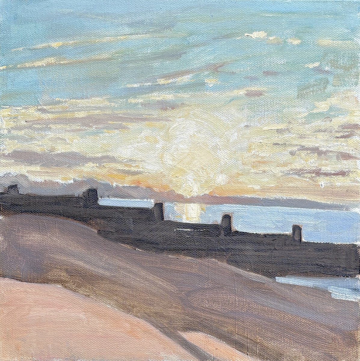 Whitstable Sunset By Louise Gillard, 10 X 10, Artwork For Sale On Artfinder