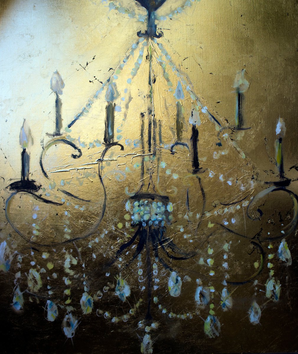 Abstract Painting By Anna Lubchik, 60 X 70Cm, Gold Painting 