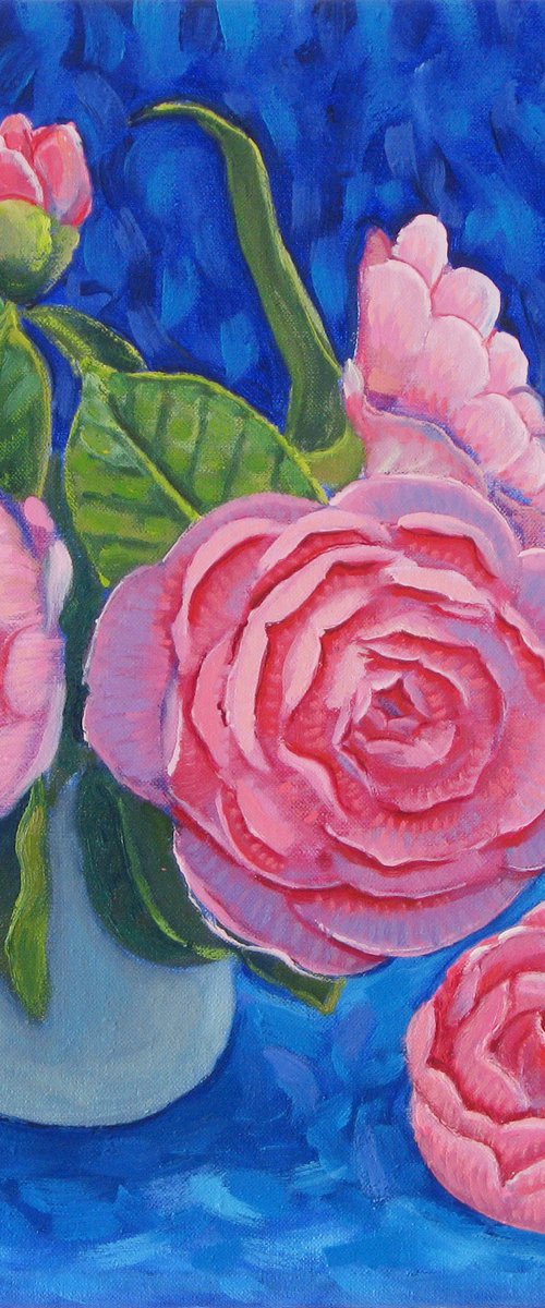 Roses against Blue by Richard Gibson