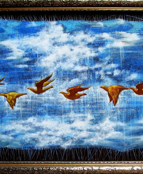 Flight of Golden Birds by Serhiy Roy