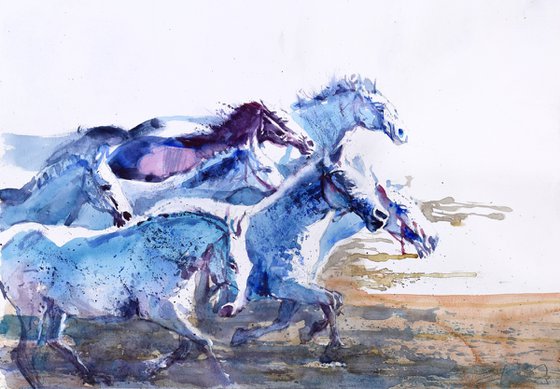 Running horses