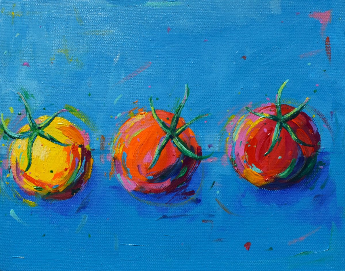  Three Tomatoes By Dawn Underwood, 10 X 8, Artwork For Sale On Artfinder