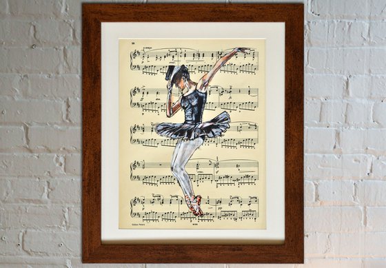 Ballerina XLVI- Vintage Music Page, GIFT idea