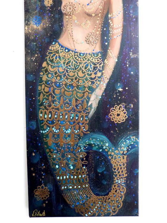 All the gold of mermaids 20 x60 cm.