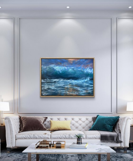 Stormy Evening - breaking wave