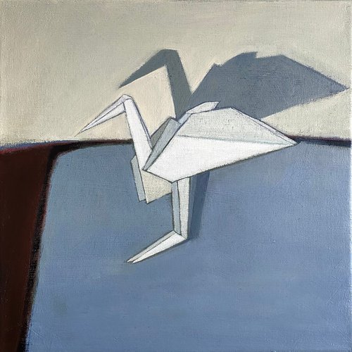 Still Life With Origami Heron by Nigel Sharman