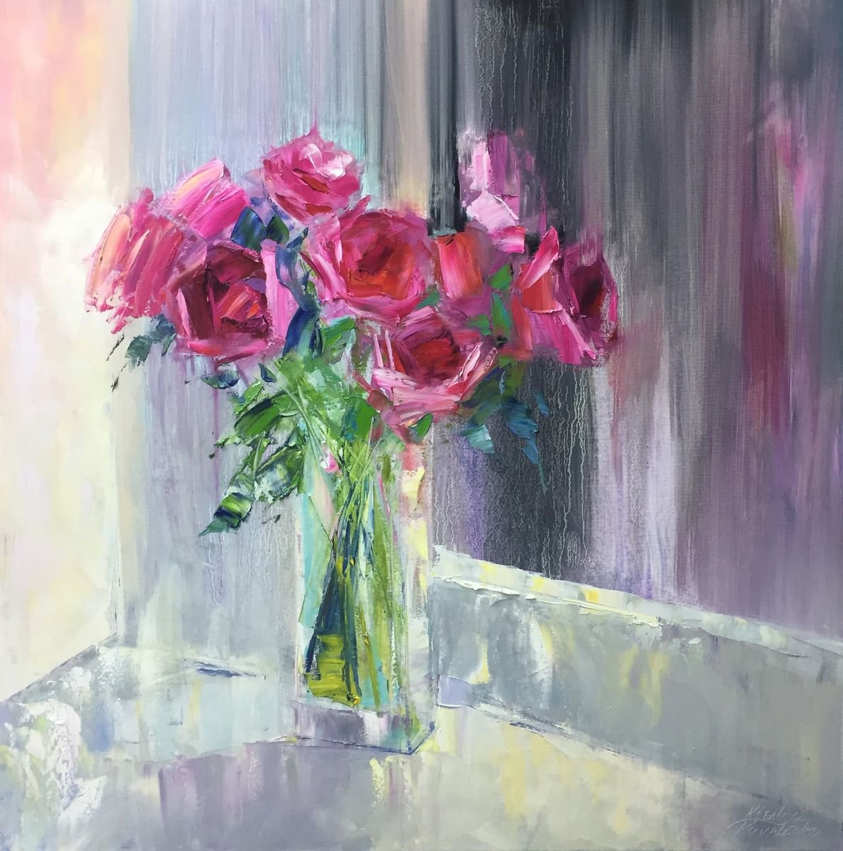 painting *Roses* by Kseniya Kovalenko