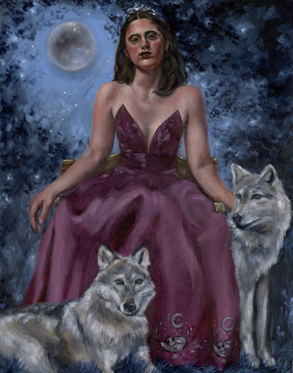 Impressionistic Portrait Oil Painting By Regina Mailloux, 11 X 14", "Fox Hollow - Guardian Of The Wildwood", Original Artwork