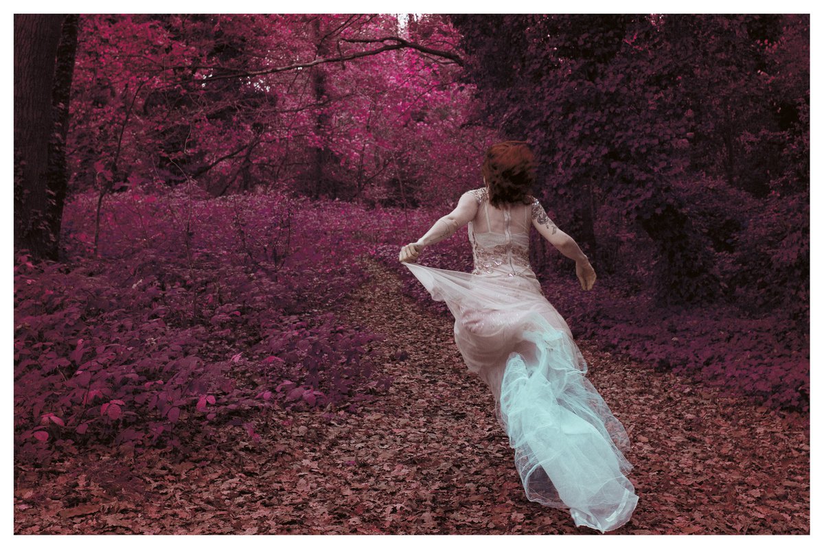 Woman running in the Woods Art Print, Romantic Home Decor, The Passage of Brilliance - Lim... by Rachel Vogeleisen