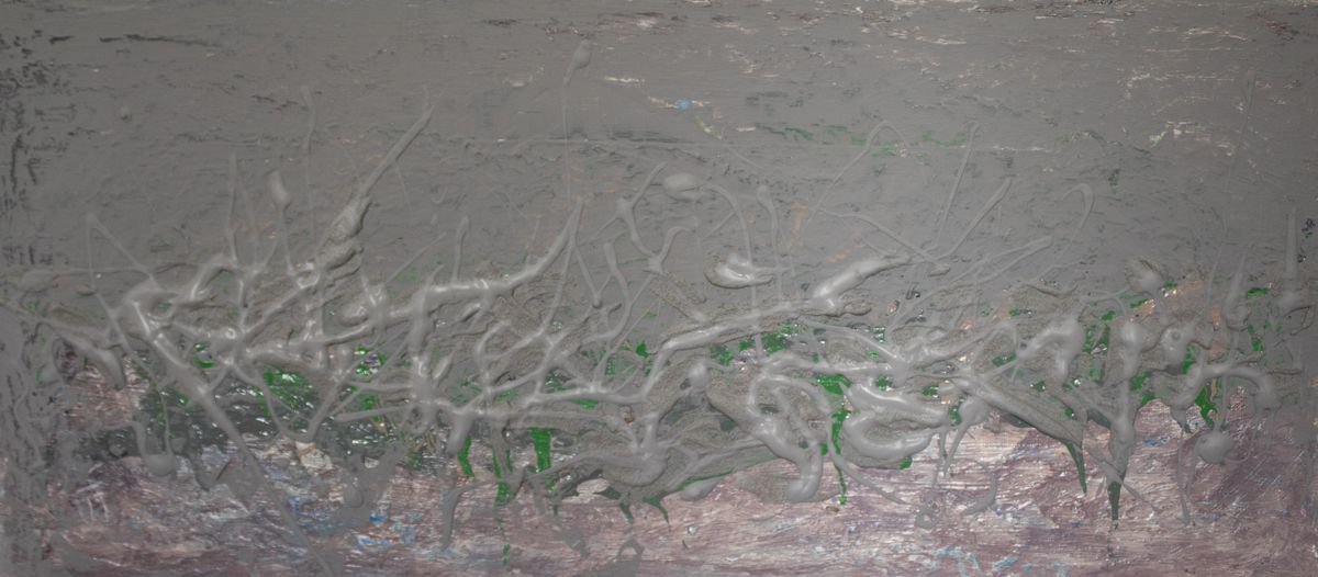 in shore, Gray Green Abstract by verginia bogdanova