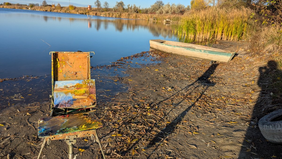 Impressionistic Landscape Oil Painting By Olga Samar, 12 X 8", Evening Silence, Original Artwork