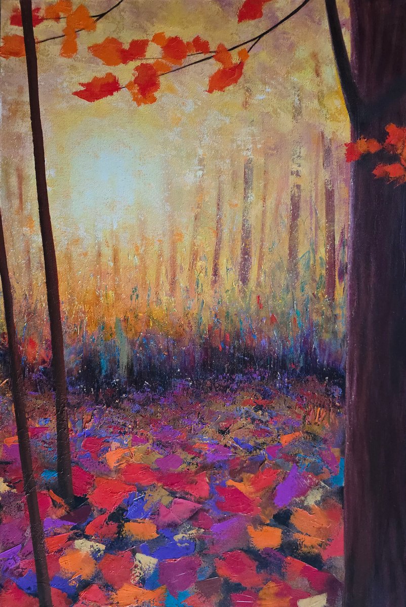 Impressionistic Landscape Oil Painting By Faith Patterson, 24 X 36, Quiet Petition, Original Artwork