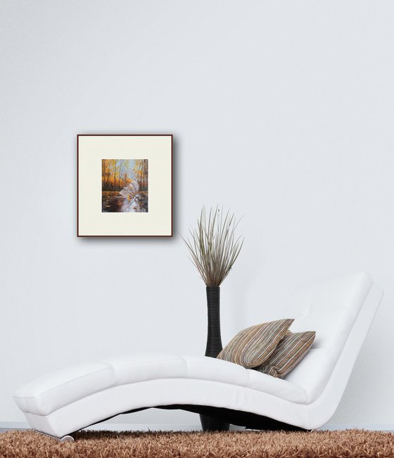 A forgotten umbrella in autumn