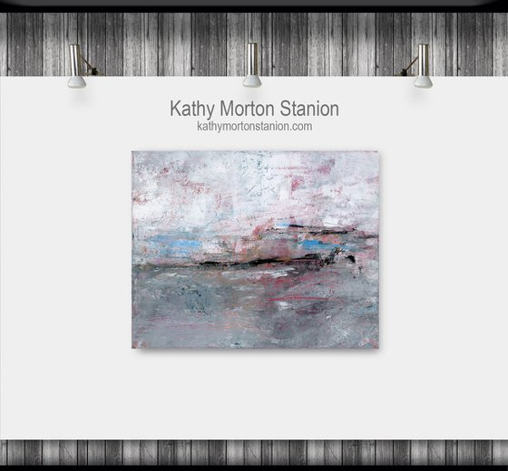A New Journey 3 - Abstract Minimal Landscape art painting by Kathy Morton Stanion