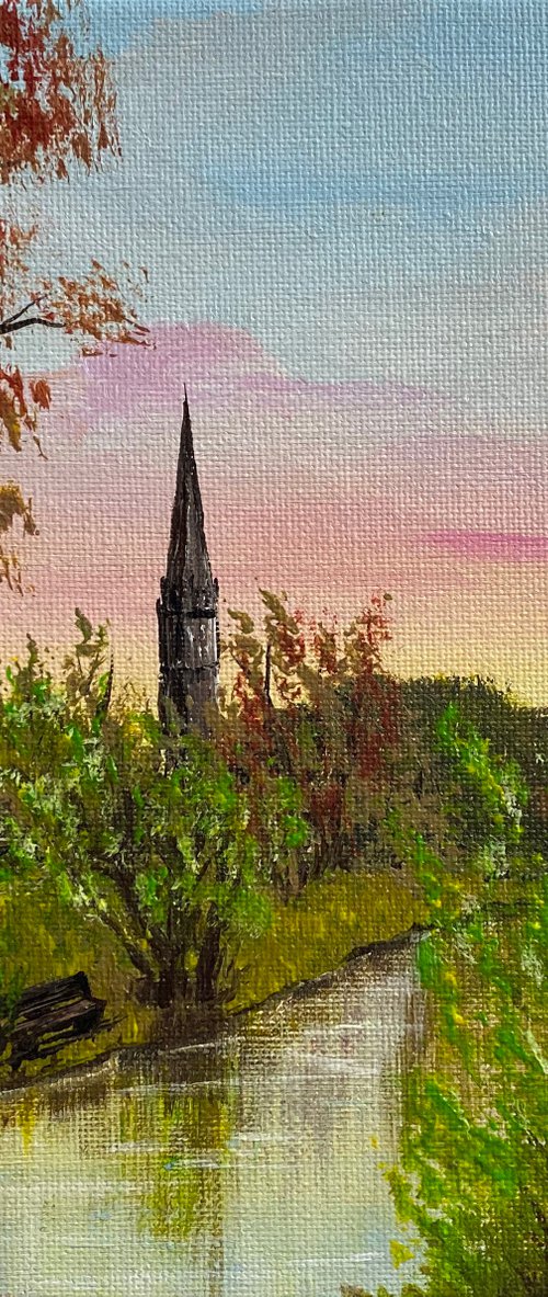 Salisbury Cathedral from the Water Meadows by Marja Brown