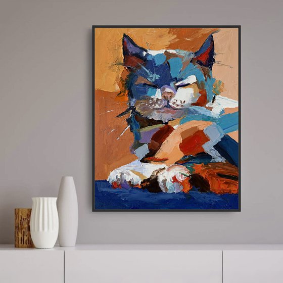 Colorful Cat portrait.