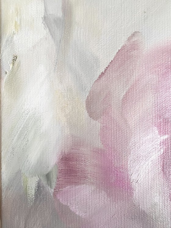 Pink peonies in a frame