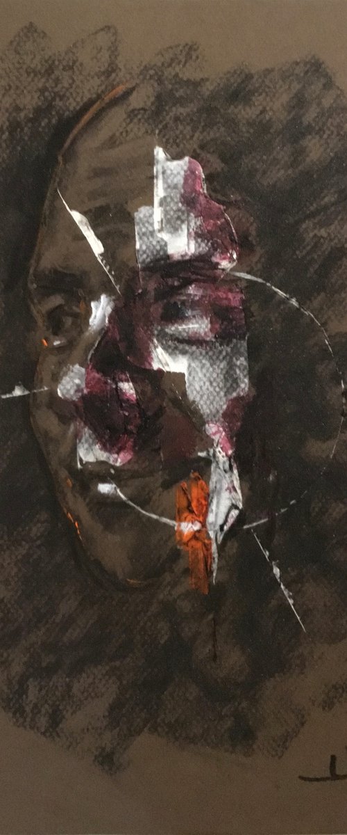 Mixedmedia Portrait Study by Dominique Dève