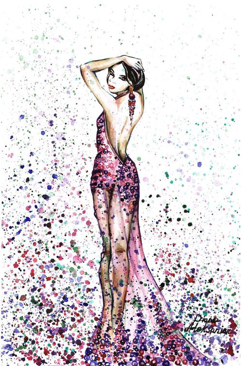 Lady in Purple Dress by Diana Aleksanian