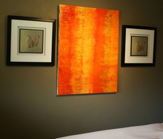 Primitive Abstract Gold, Orange Panel II