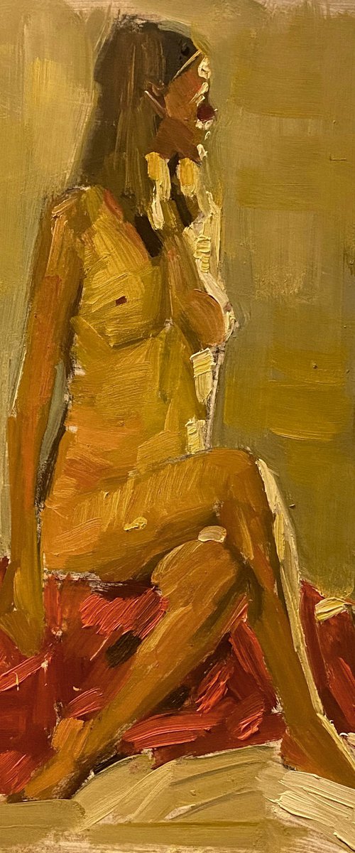 live model painting by Paul Cheng
