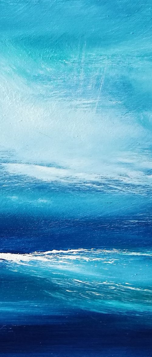 Sea View 2, coast, seascape, blue, small, gorgeous by Mel Graham