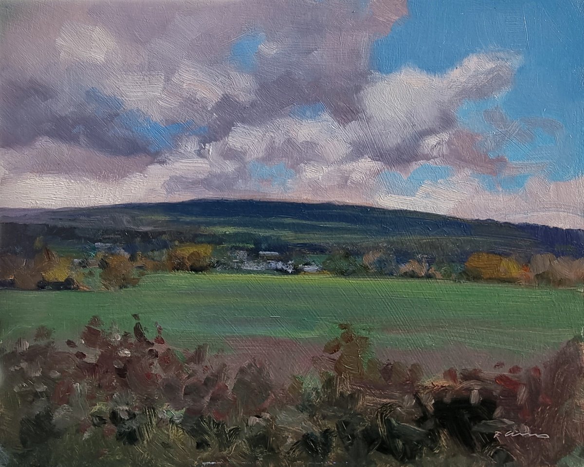 Impressionistic Landscape Oil Painting By Pascal Giroud, 12 X 9", After The Rain, Original Artwork