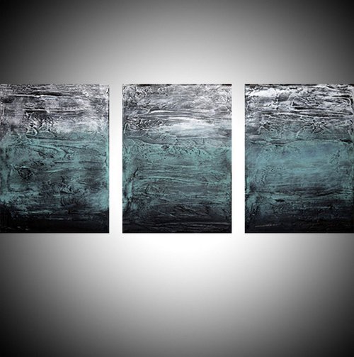 Turquoise Triptych"3 panel canvas by Stuart Wright