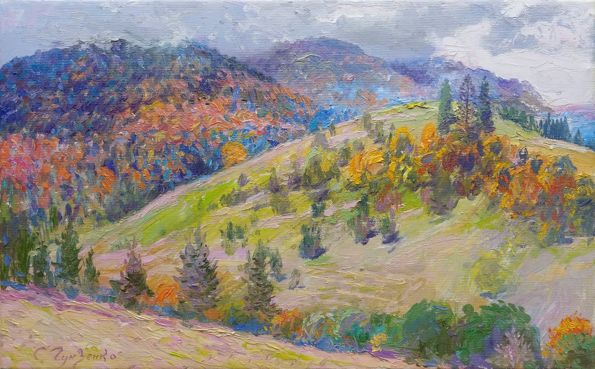Impressionistic Landscape Oil Painting By Svitlana Koval, 16 X 10", The Mountains That I Love So Much, Original Artwork