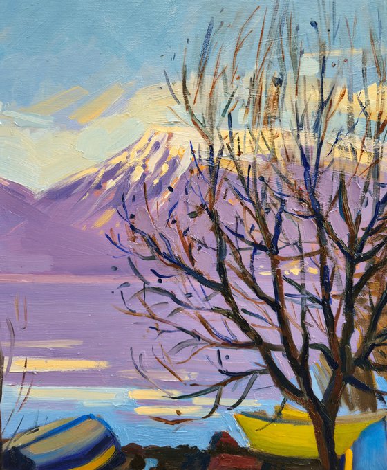 Winter afternoon by the lake