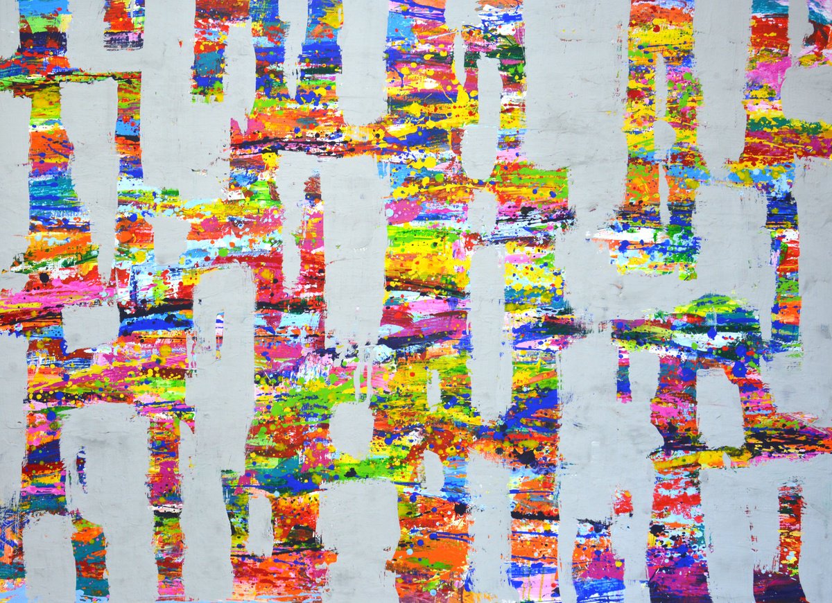 Expressive Abstract Acrylic Painting By Iryna Kastsova, 55 X 39, Expression 48., Original Artwork