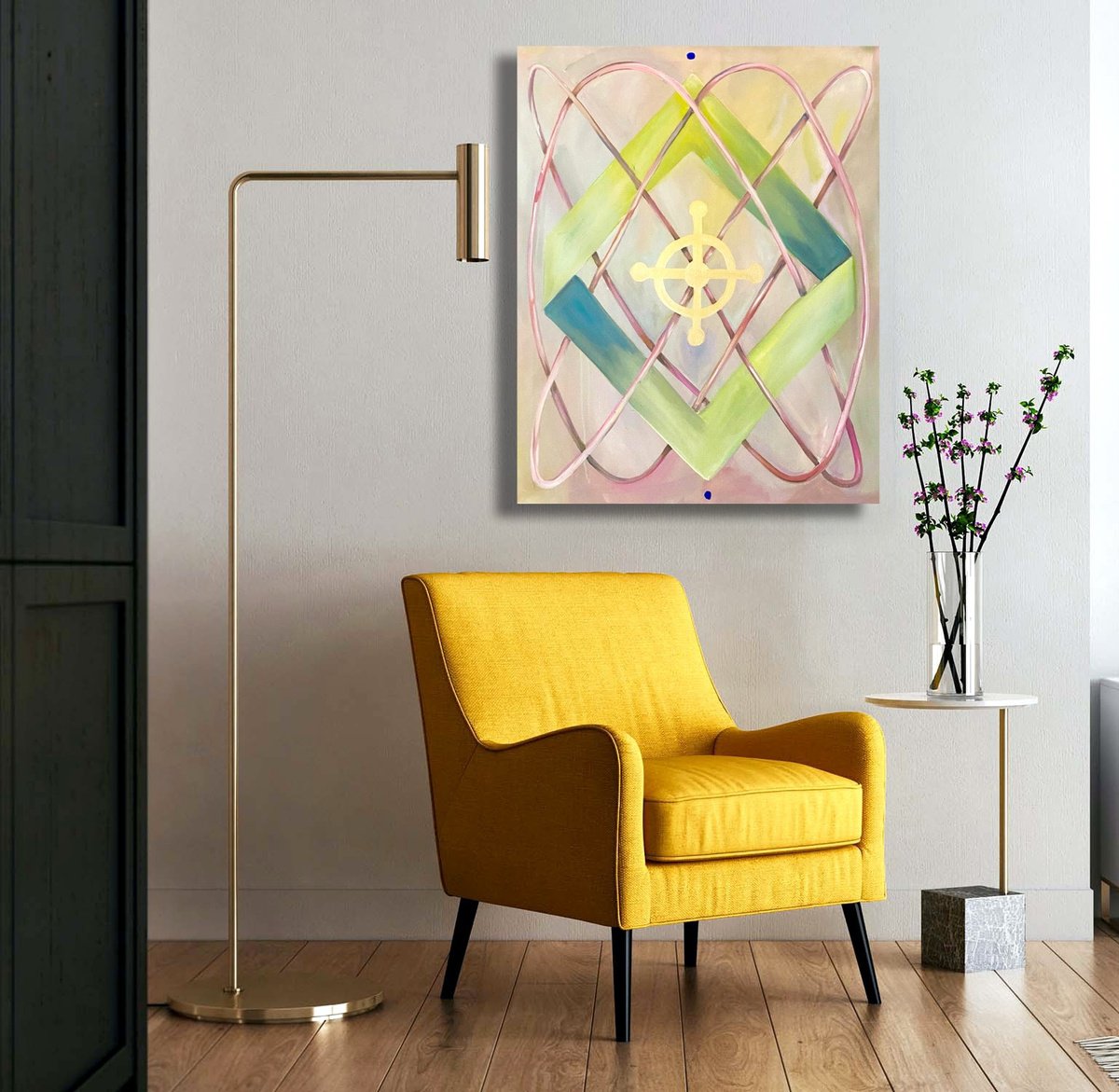 Abstract Acrylic Painting By Melissa Aristizabal, 24 X 31", Waves Ii, Original Artwork