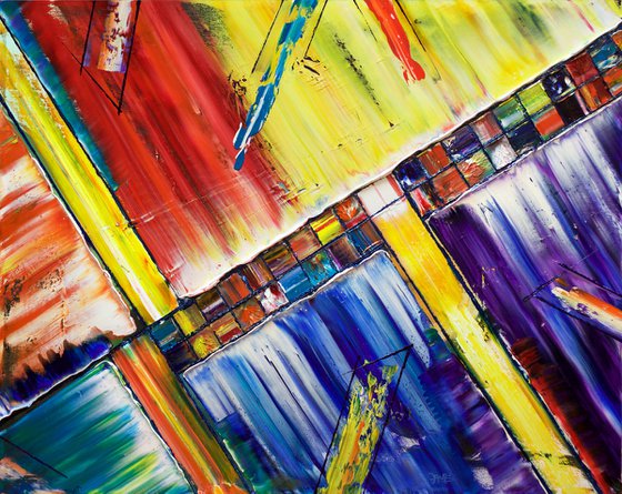 "Building A Dream" - Special Price - Original PMS Abstract Oil Painting On Canvas - 30" x 24"