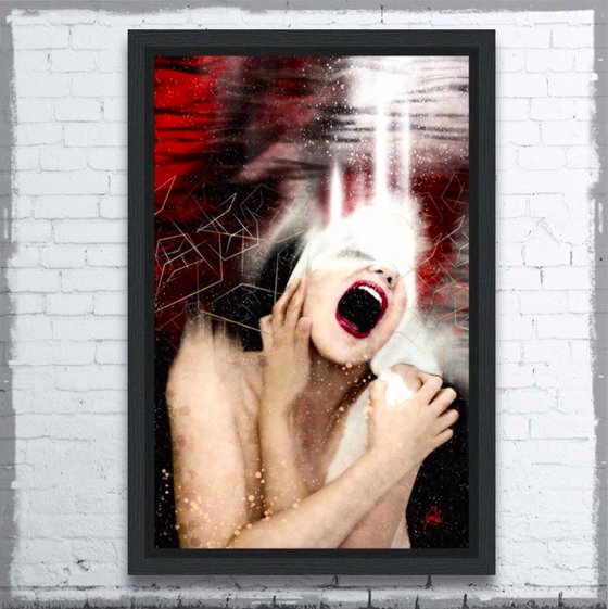 THE SCREAM | 2013 | DIGITAL PAINTING PRINTED ON ALU-DIBOND WITH BLACK FRAME | UNIQUE ARTWORK | 45 X 70 CM | ART GALLERY QUALITY | SIMONE MORANA CYLA | PUBLISHED |